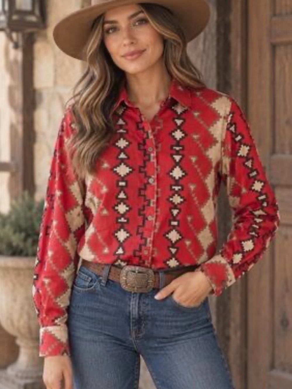 Ralph Lauren Button-Up Shirt Size XL Southwestern Pattern